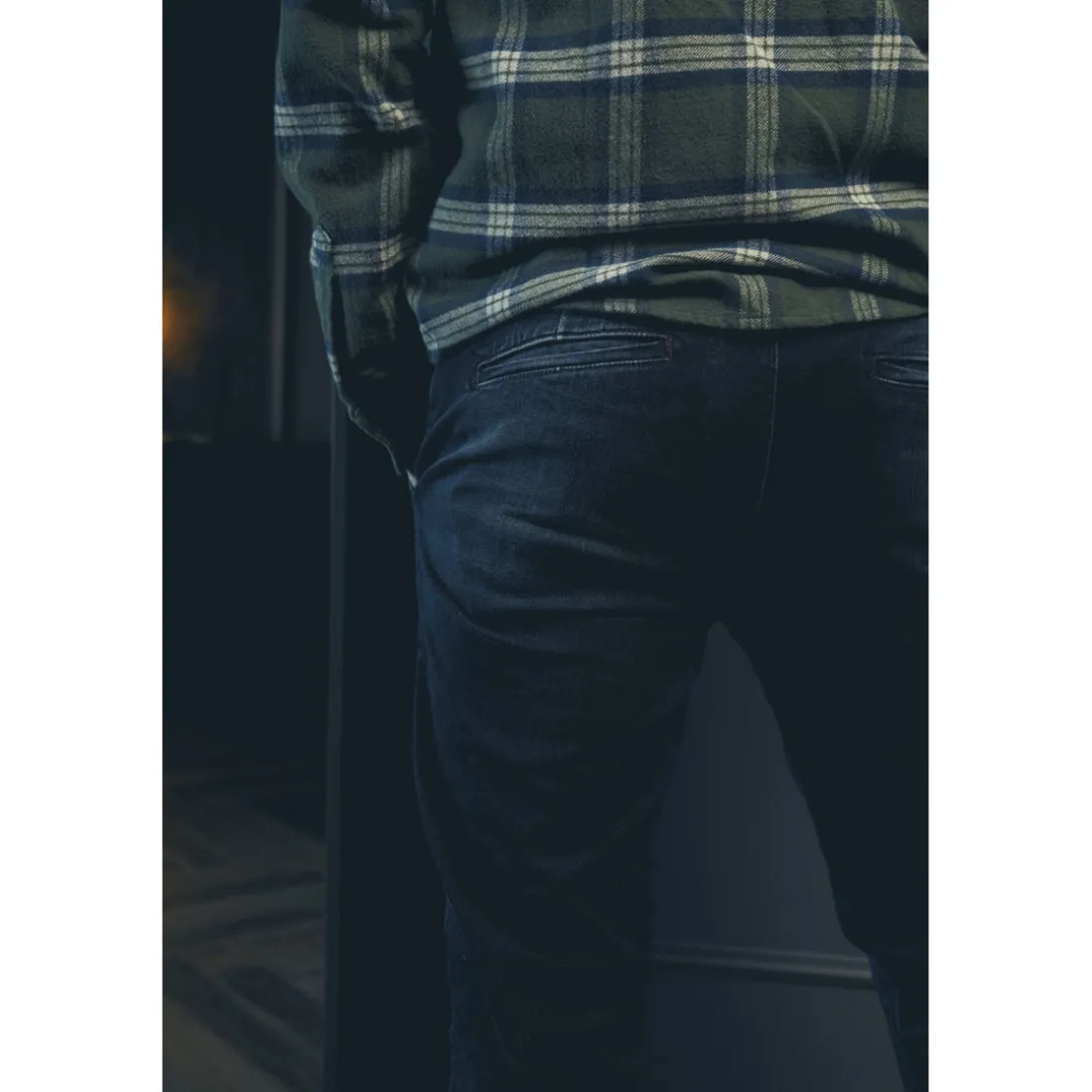Jeans Homme chino DEJEAN bleu en coton