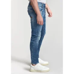 Jeans Locarn 900/03 tapered, longueur 34 bleu en coton