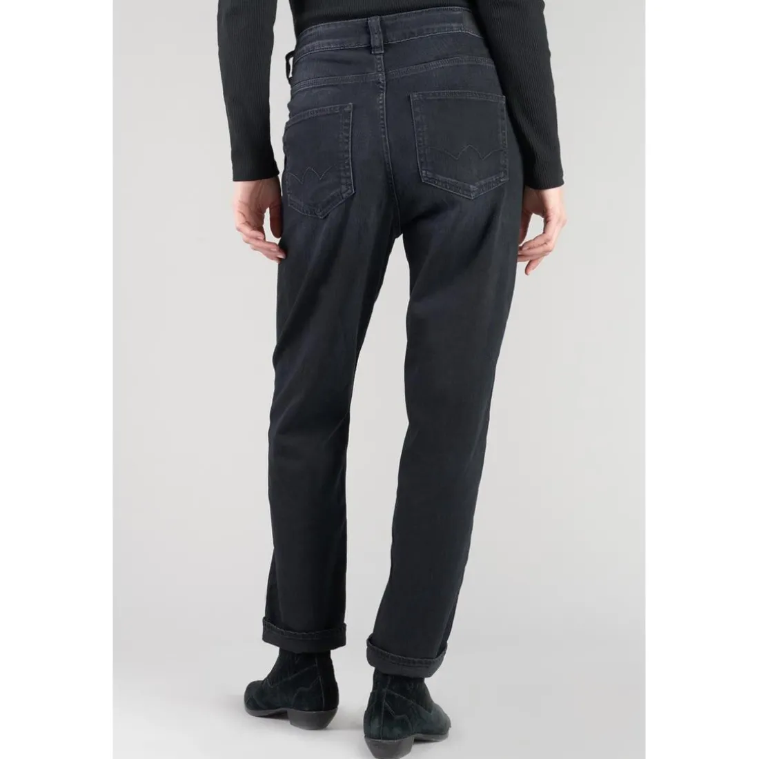 Jeans loose, large 400/60 girlfriend, longueur 34 bleu en coton Blair