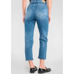 Jeans loose, large 400/60 girlfriend taille haute, 7/8ème bleu Queen