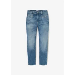 Jeans loose, large 400/60 girlfriend taille haute, 7/8ème bleu Queen
