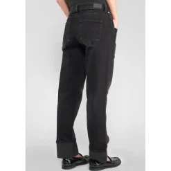 Jeans loose, large 400/60 girlfriend taille haute, longueur 34 noir Alma