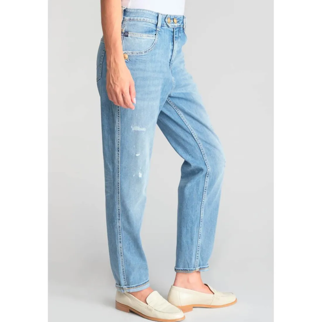 Jeans loose, large 400/60, longueur 34 bleu