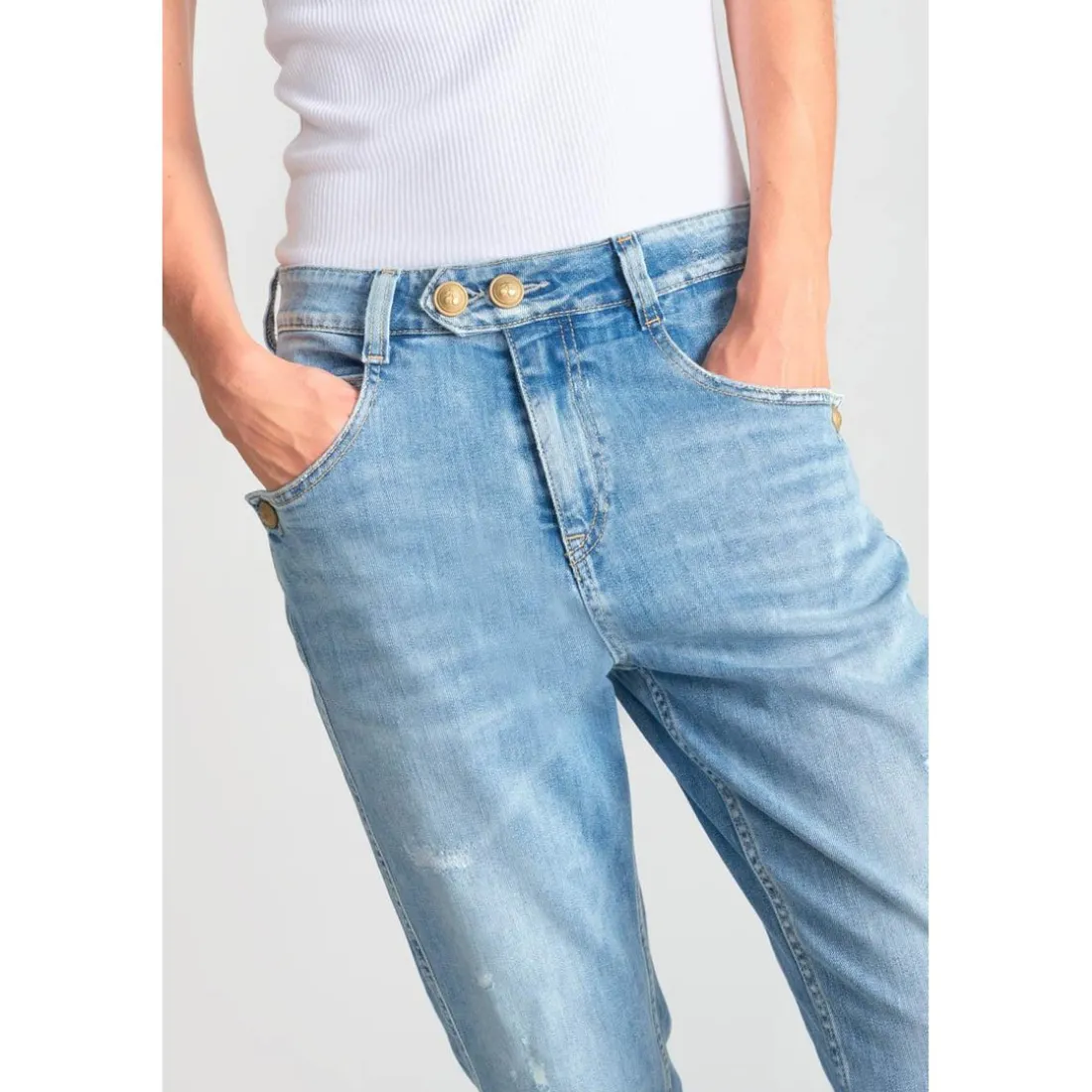 Jeans loose, large 400/60, longueur 34 bleu