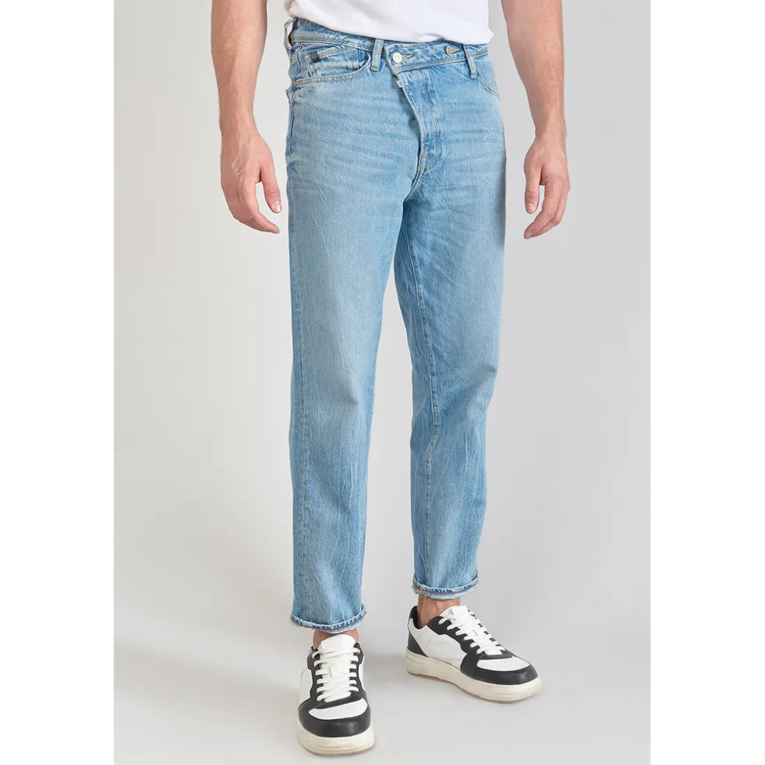 Jeans loose, large 1998, 7/8ème bleu en coton Amos