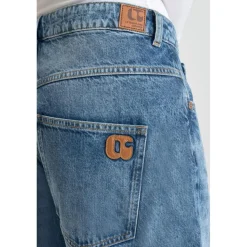 Jeans loose, large balloon taille haute, longueur 34 bleu Zola