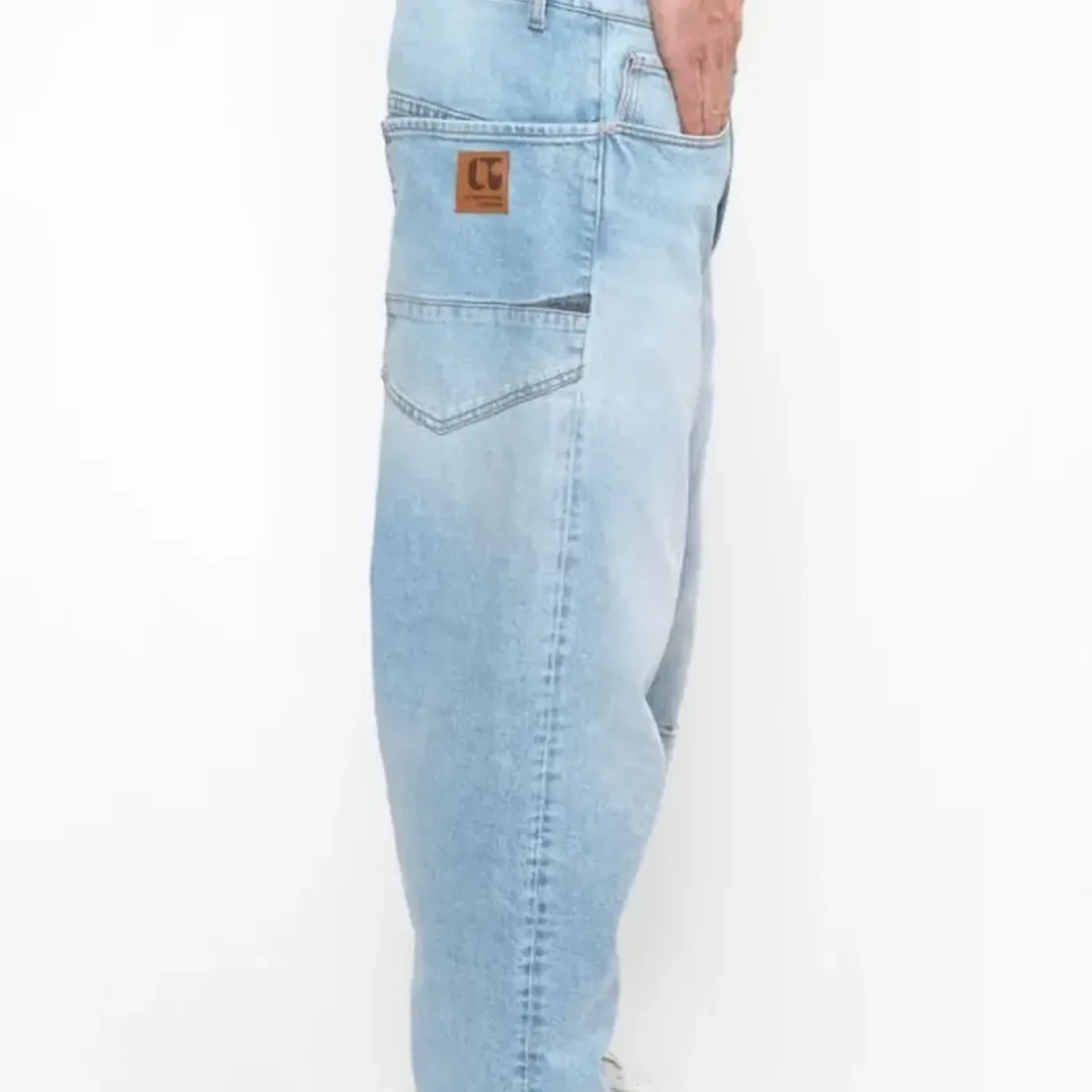 Jeans loose, large HOBO, longueur 34 bleu en coton Wynn