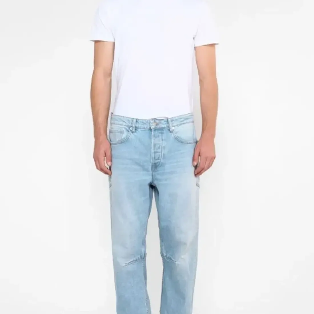 Jeans loose, large HOBO, longueur 34 bleu en coton Wynn