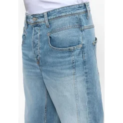 Jeans loose, large HOBO, longueur 34 bleu Jace en coton