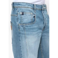 Jeans loose, large HOBO, longueur 34 bleu Jace en coton