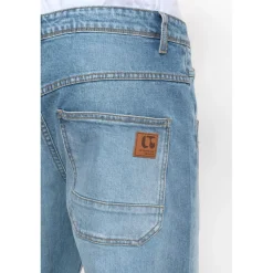 Jeans loose, large HOBO, longueur 34 bleu Jace en coton