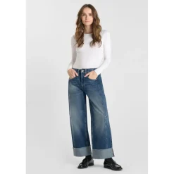Jeans loose, large LEAL, longueur 34 bleu en coton Page