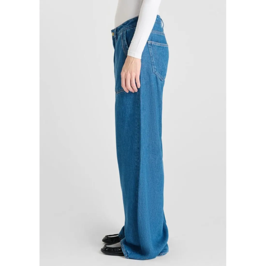 Jeans loose, large VICTORIA, longueur 34 bleu Kali