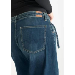 Jeans loose, large wide leg , longueur 34 bleu Maya