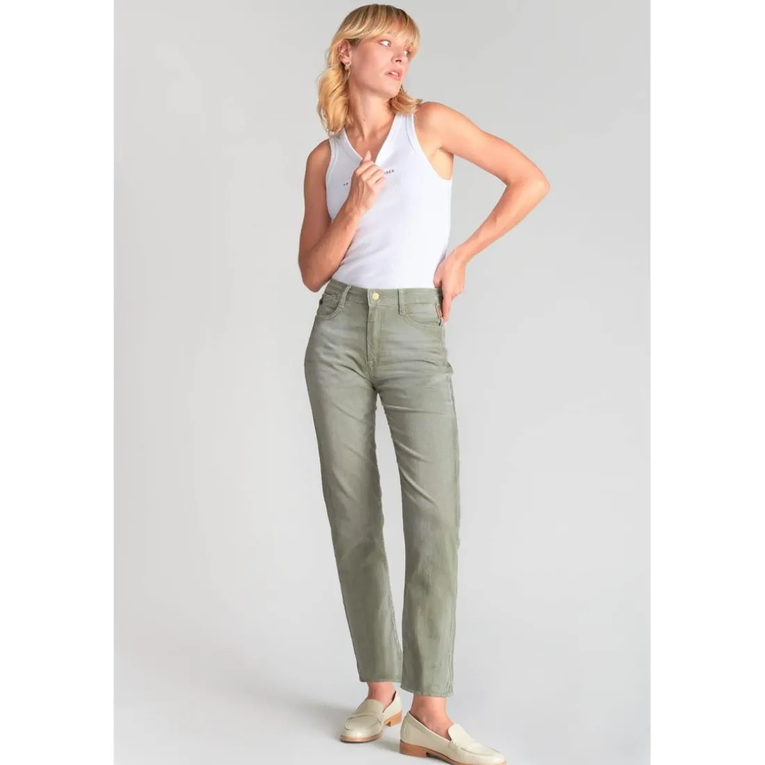 Jeans Marylou mom 400/17, 7/8ème kaki