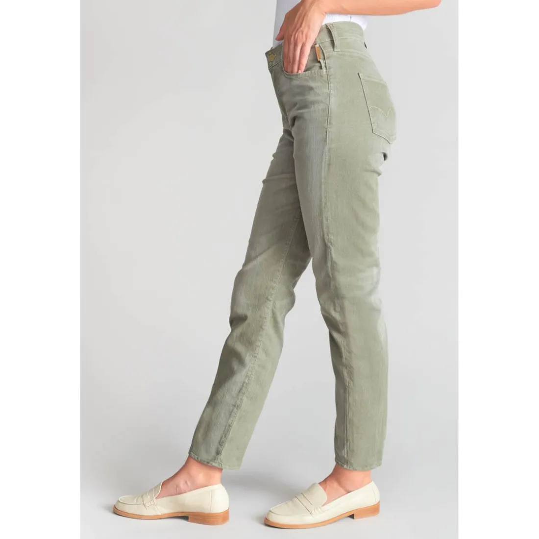 Jeans Marylou mom 400/17, 7/8ème kaki