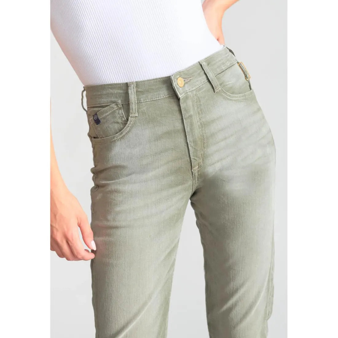 Jeans Marylou mom 400/17, 7/8ème kaki