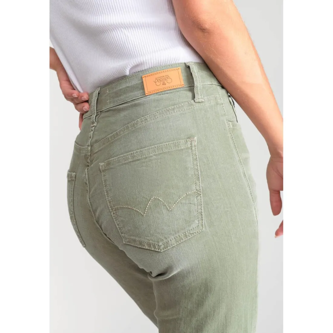 Jeans Marylou mom 400/17, 7/8ème kaki
