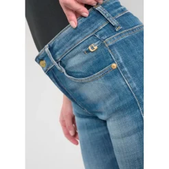 Jeans mom 400/17, 7/8ème bleu Bea en coton