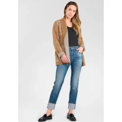 Jeans mom 400/17, 7/8ème bleu Bea en coton
