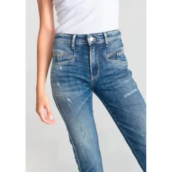 Jeans mom 400/17, 7/8ème bleu Ella en coton
