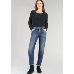 Jeans mom 400/17, 7/8ème bleu en coton Yael