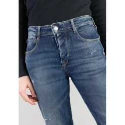 Jeans mom 400/17, 7/8ème bleu en coton Yael