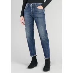 Jeans mom 400/17, 7/8ème bleu en coton Yael