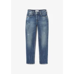 Jeans mom 400/17, 7/8ème bleu en coton Yael