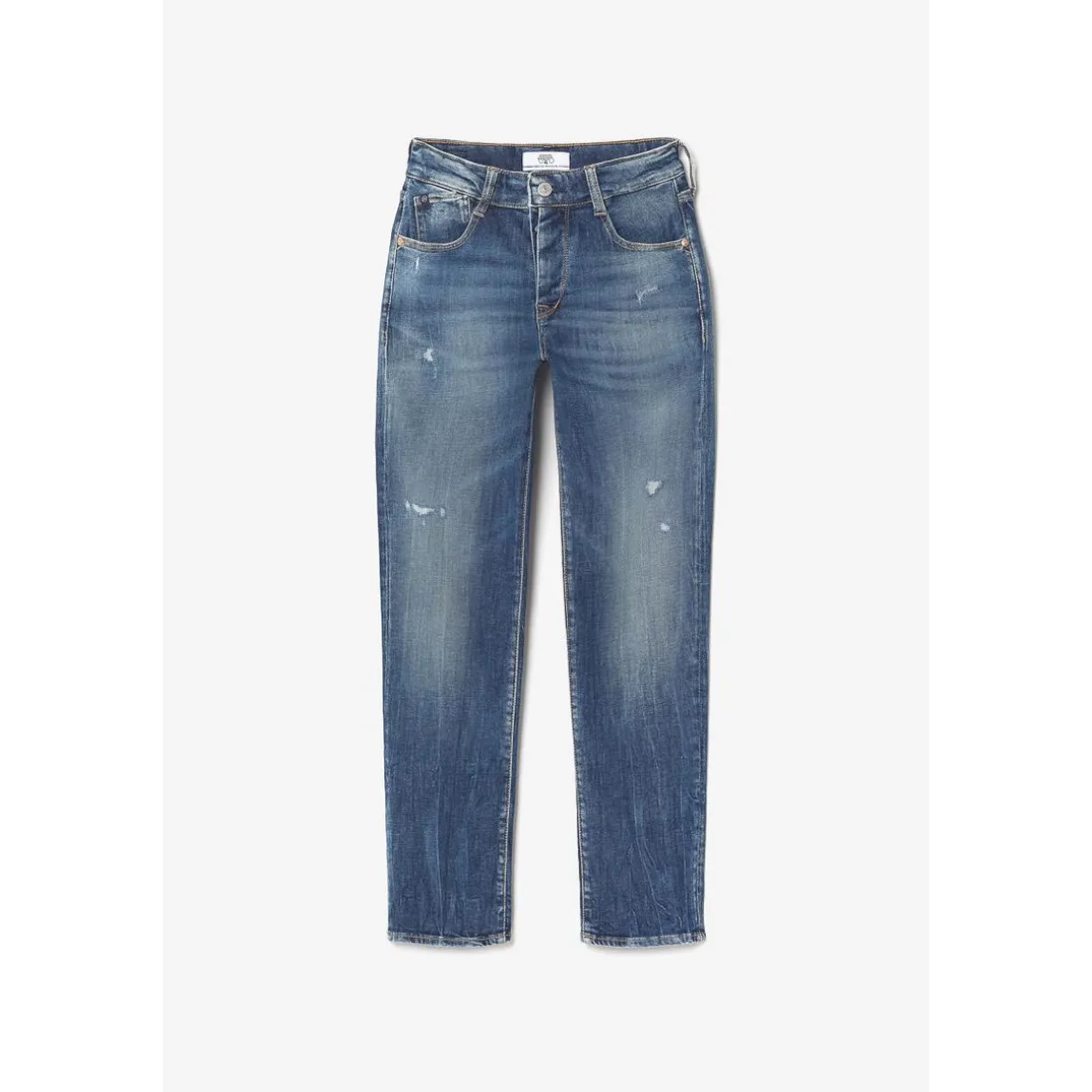 Jeans mom 400/17, 7/8ème bleu en coton Yael