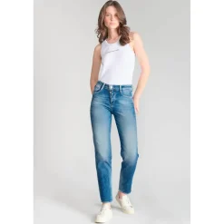 Jeans mom 400/17, 7/8ème bleu en coton Kaye