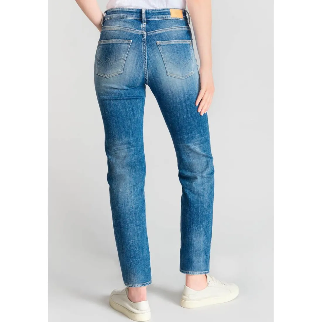 Jeans mom 400/17, 7/8ème bleu en coton Kaye