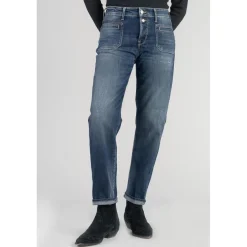 Jeans mom 400/18, 7/8ème bleu en coton Tess