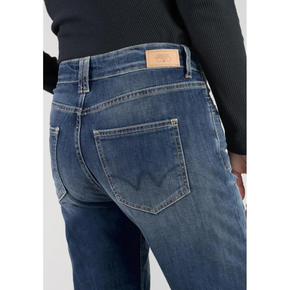Jeans mom 400/18, 7/8ème bleu en coton Tess