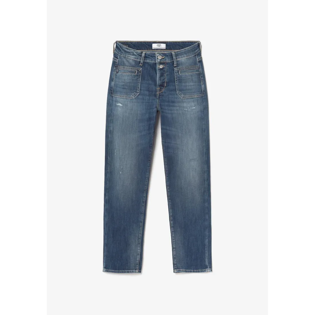 Jeans mom 400/18, 7/8ème bleu en coton Tess