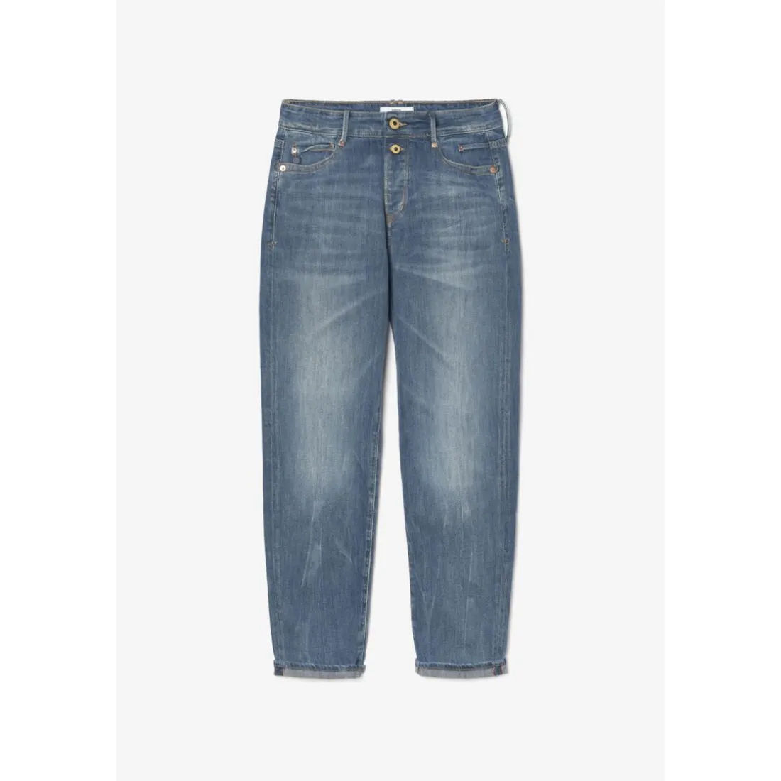 Jeans mom 400/18, 7/8ème bleu en coton Maia