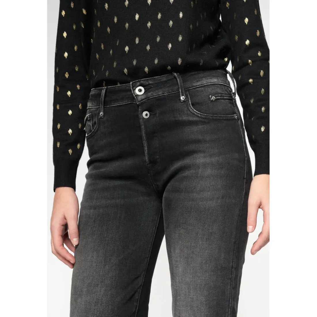 Jeans mom 400/18, 7/8ème noir