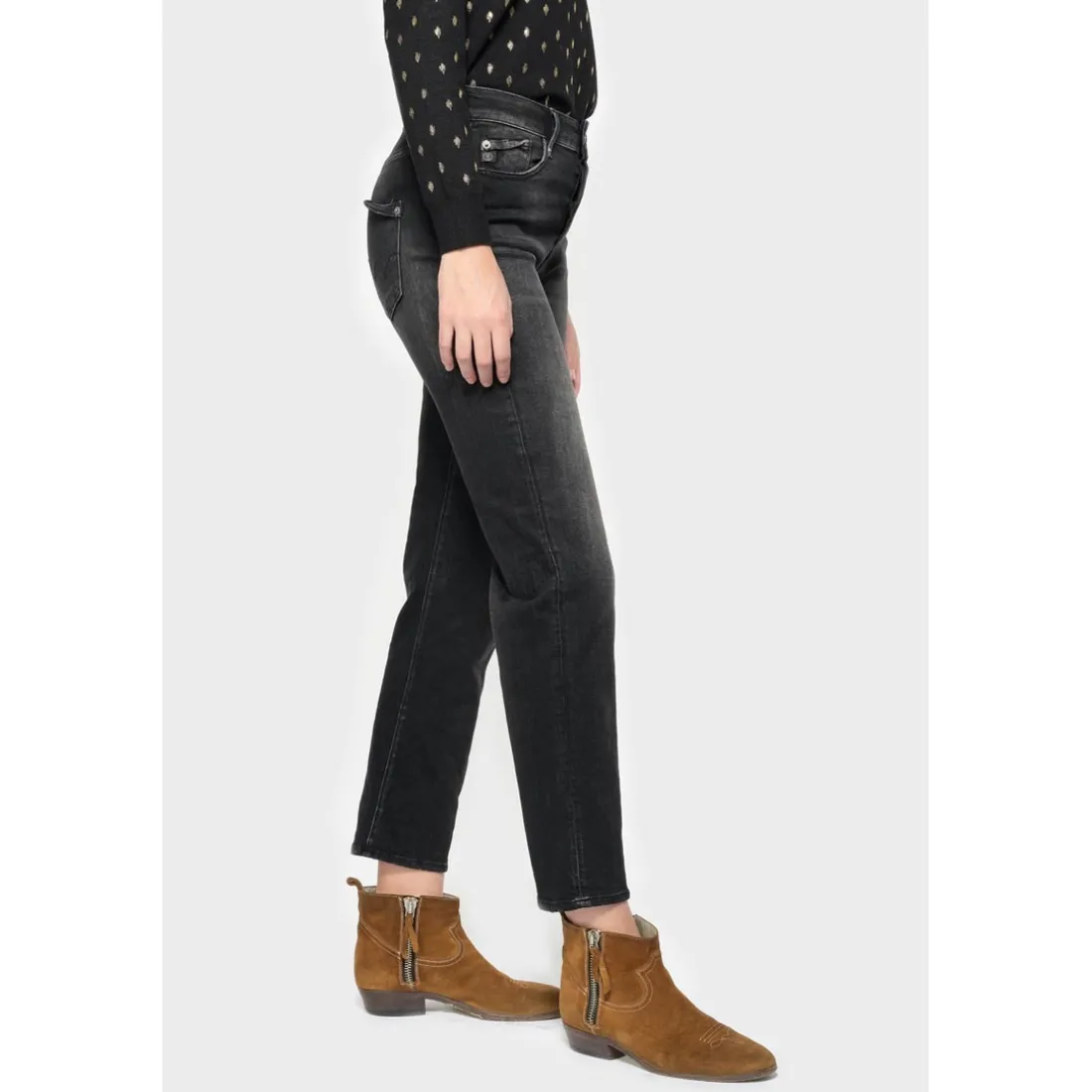 Jeans mom 400/18, 7/8ème noir