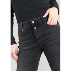 Jeans mom 400/18, 7/8ème noir en coton