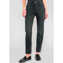 Jeans mom 400/17, 7/8ème noir Yael en coton