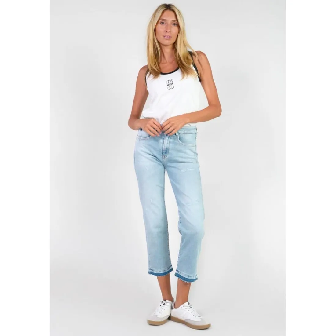 Jeans mom 400/17 mom taille haute 7/8ème bleu Dina