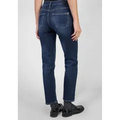 Jeans mom 400/17 mom taille haute 7/8ème, 7/8ème bleu Zola en coton