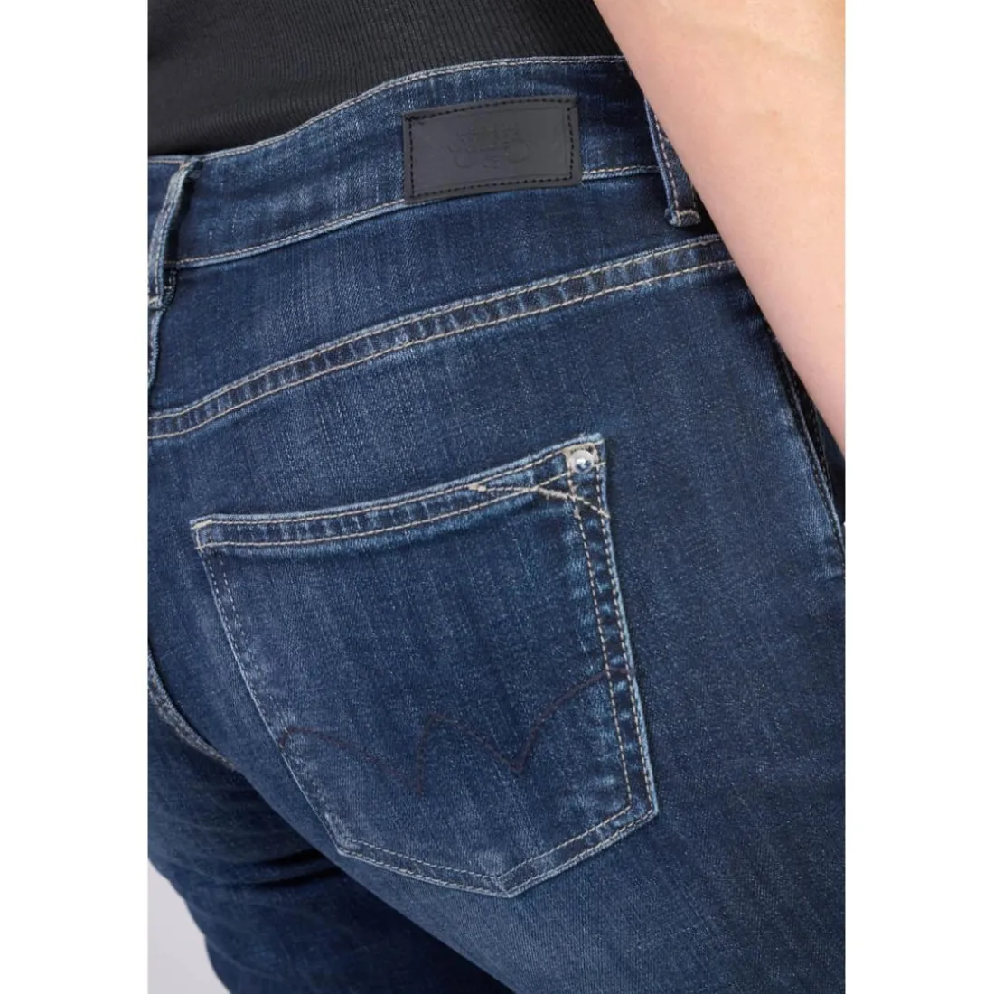 Jeans mom 400/17 mom taille haute 7/8ème, 7/8ème bleu Zola en coton