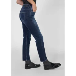 Jeans mom 400/17 mom taille haute 7/8ème, 7/8ème bleu Zola en coton