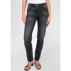 Jeans mom 400/17 mom taille haute 7/8ème, 7/8ème noir en cuir Ione