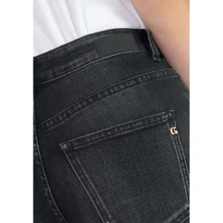 Jeans mom 400/17 mom taille haute 7/8ème, 7/8ème noir en cuir Ione