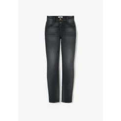 Jeans mom 400/17 mom taille haute 7/8ème, 7/8ème noir en cuir Ione