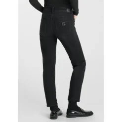 Jeans mom taille haute 7/8ème noir Ida en coton