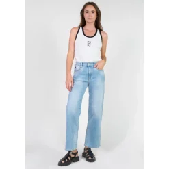 Jeans push-up regular, droit taille haute PULP, 7/8ème bleu Lana