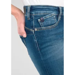 Jeans push-up regular, droit PULP, longueur 34 bleu Mila en coton